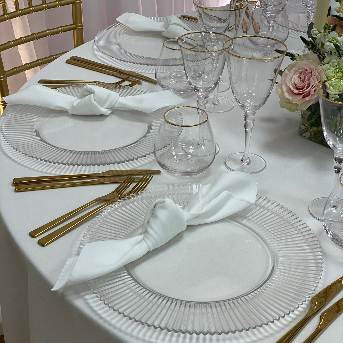 Clear Ribbed Charger Plate