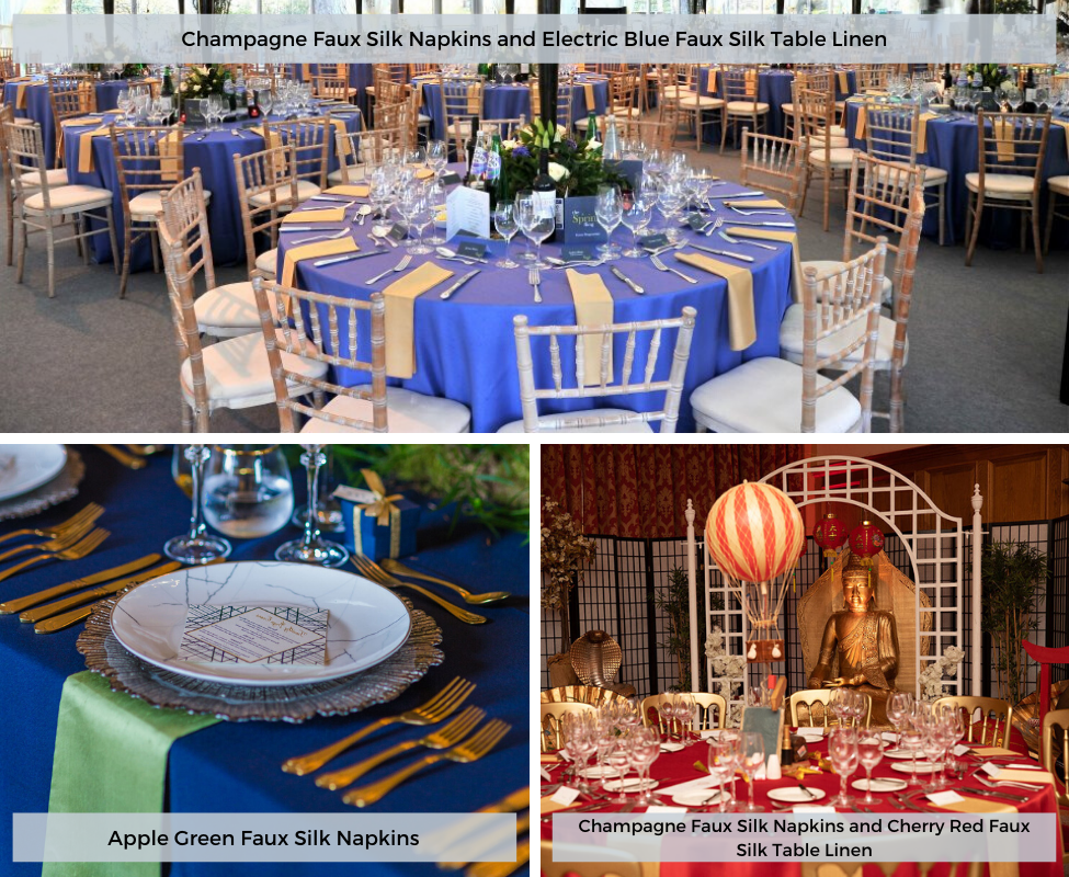 Electric Blue Faux Silk styling image courtesy of Prime Events
