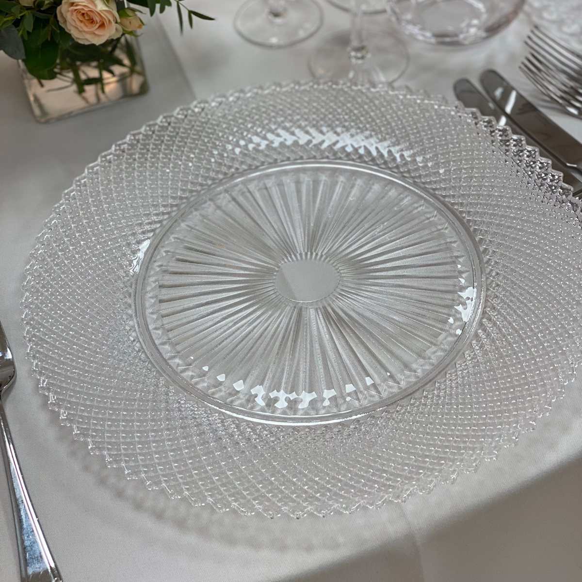 Clear Lattice Charger Plate